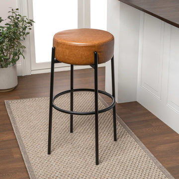 Paola Modern Metal/Bouclé Cushioned Counter & Bar Stool - JONATHAN Y